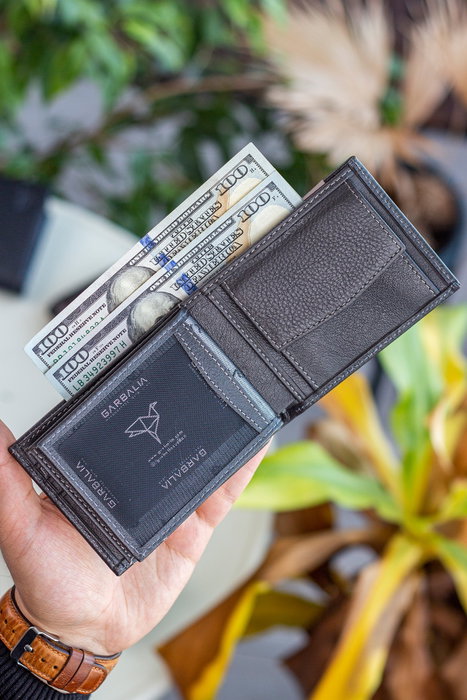 Zoozie Bags Cartera para Hombre en Piel Auténtica con Bloqueador RFID - Antracita Zoozie Bags Cartera para Hombre en Piel Auténtica con Bloqueador RFID - Antracita
